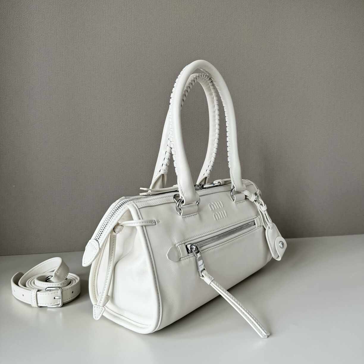 White Leather Purse