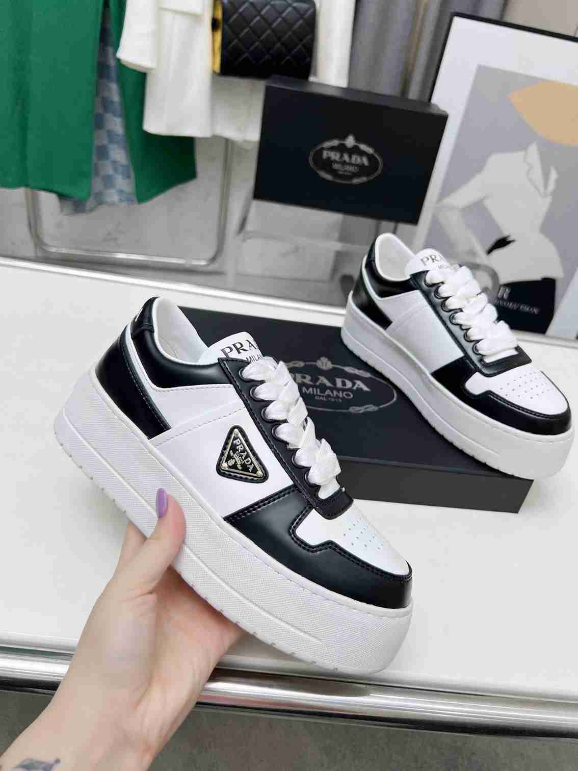 Black and White Leather Shoes