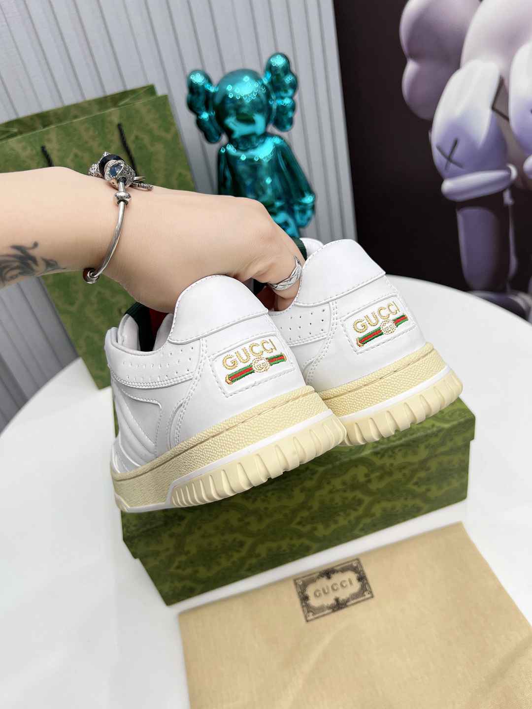 White Printed Shoes