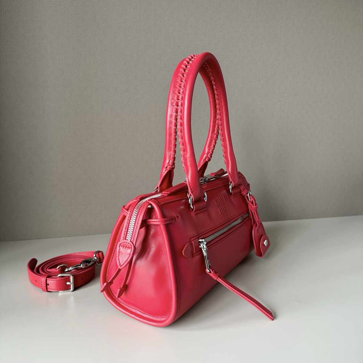 Coral Leather Purse