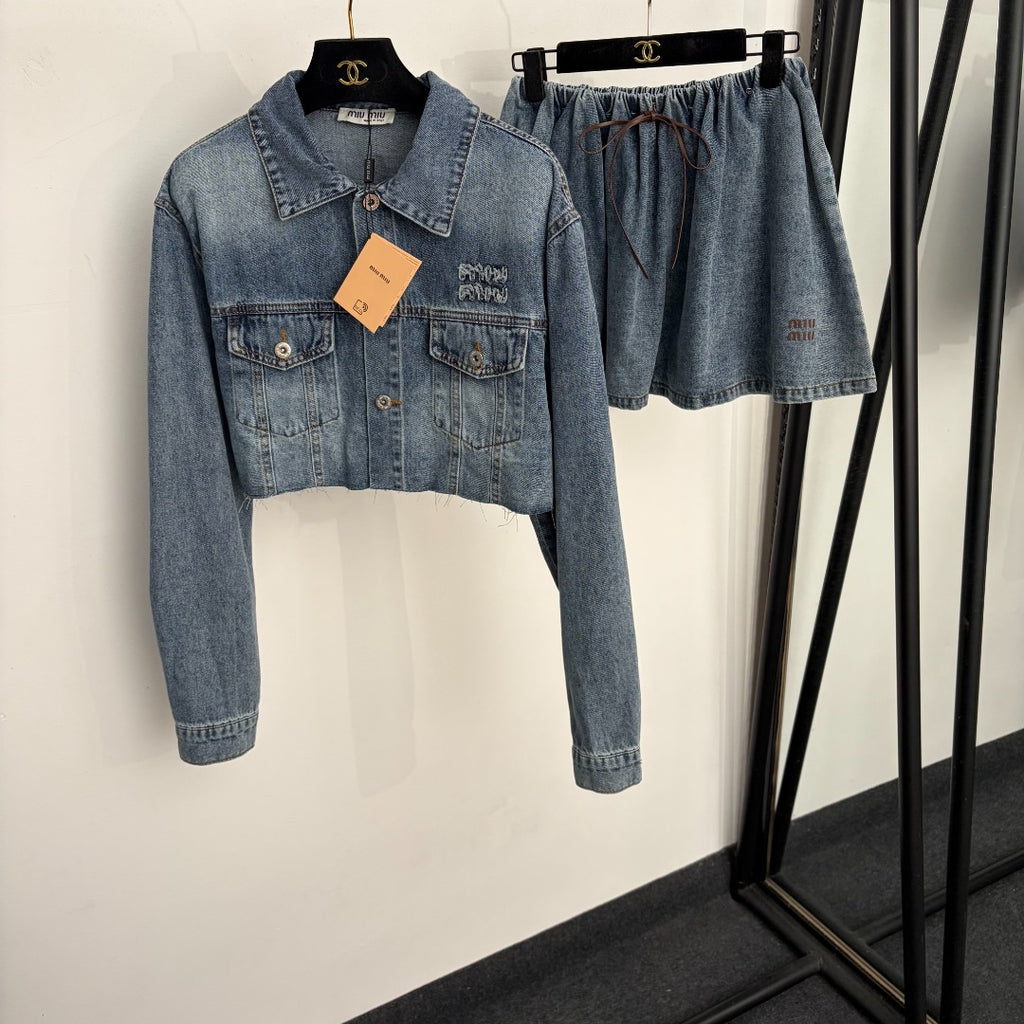 Jean Jacket & Skirt Set