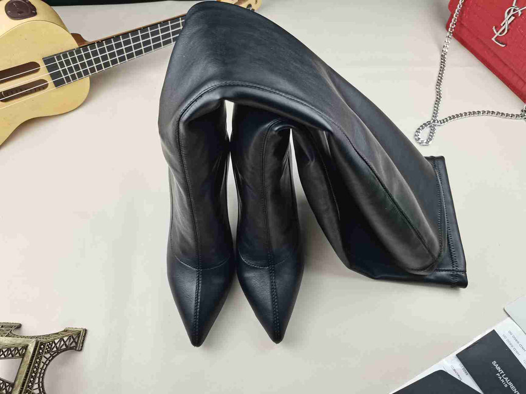 Leather High Heel Boots
