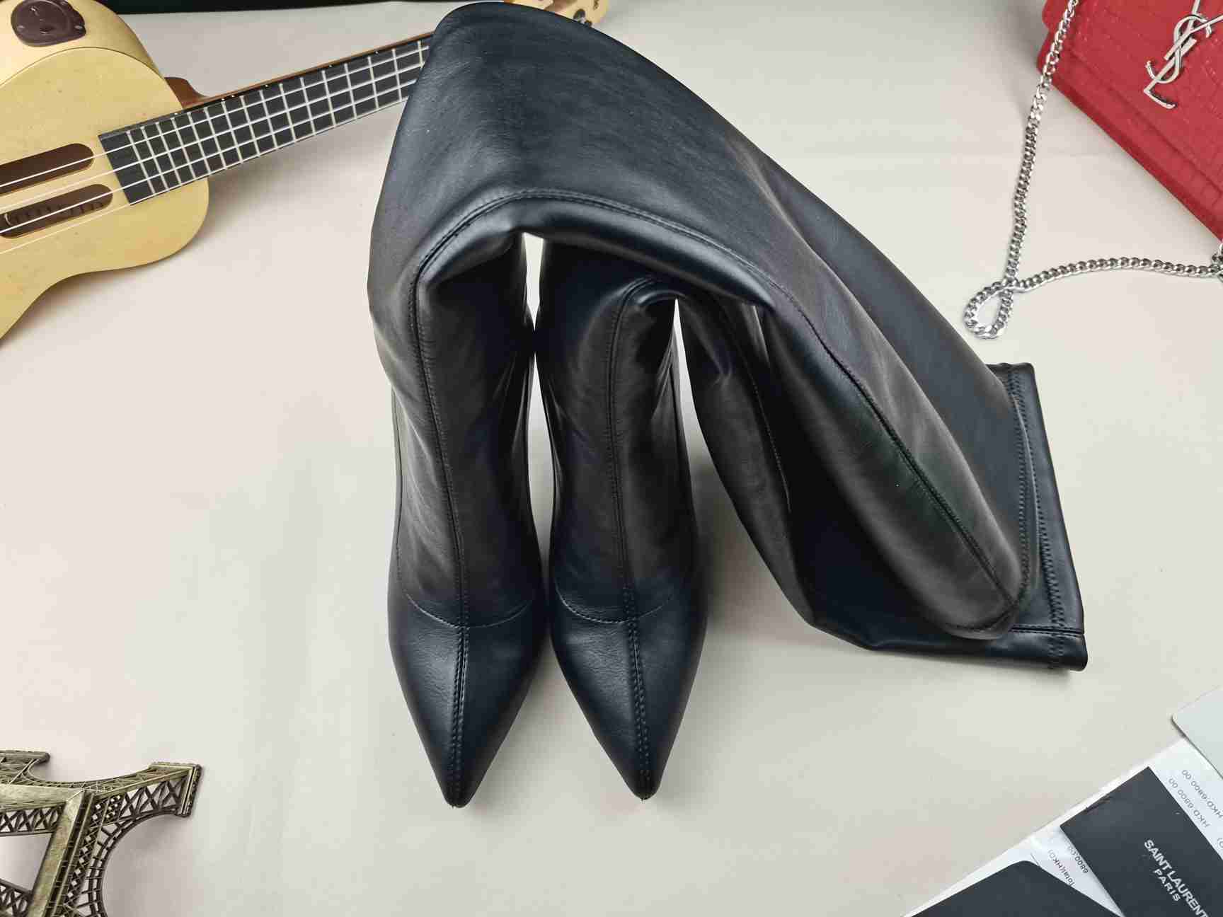 Leather High Heel Boots