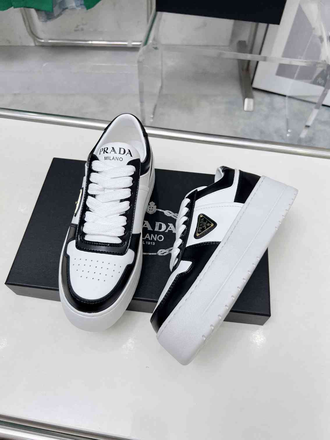 Black and White Leather Shoes