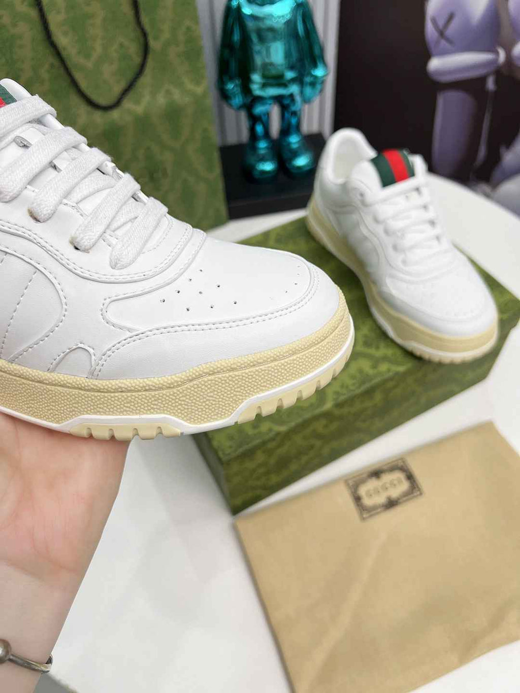 White Printed Shoes