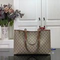 Brown Handles Leather Tote Bag