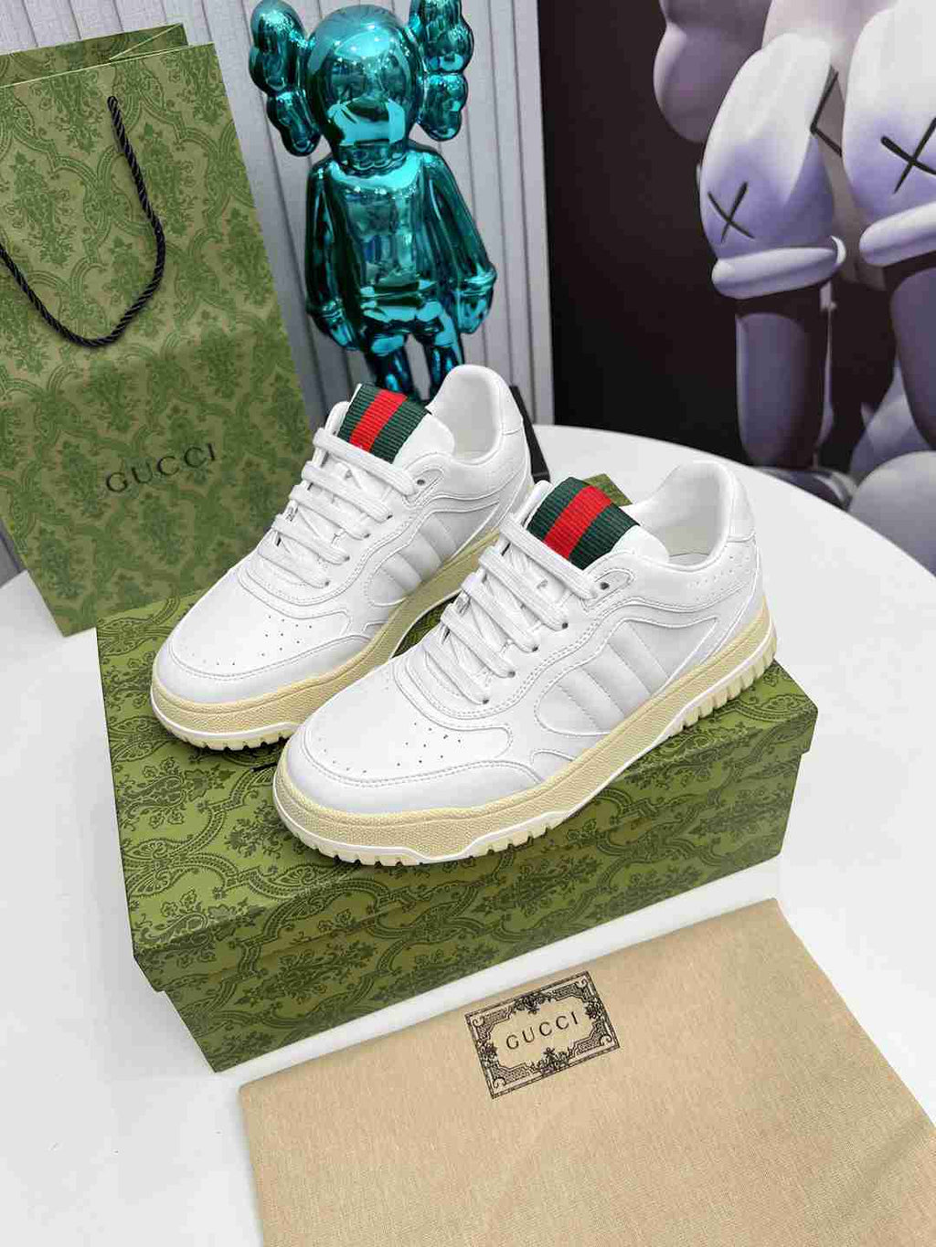 White Printed Shoes