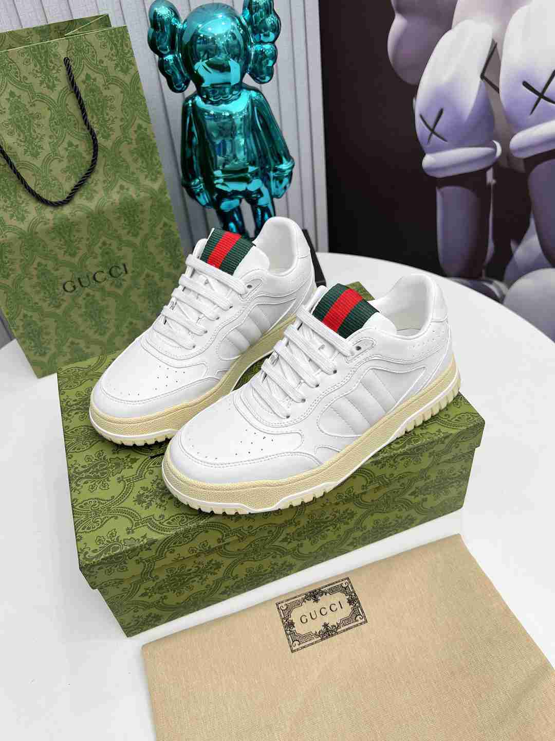 White Printed Shoes