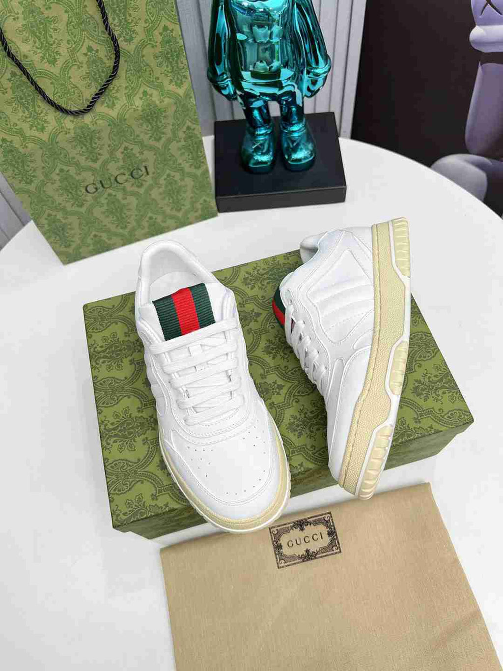 White Printed Shoes