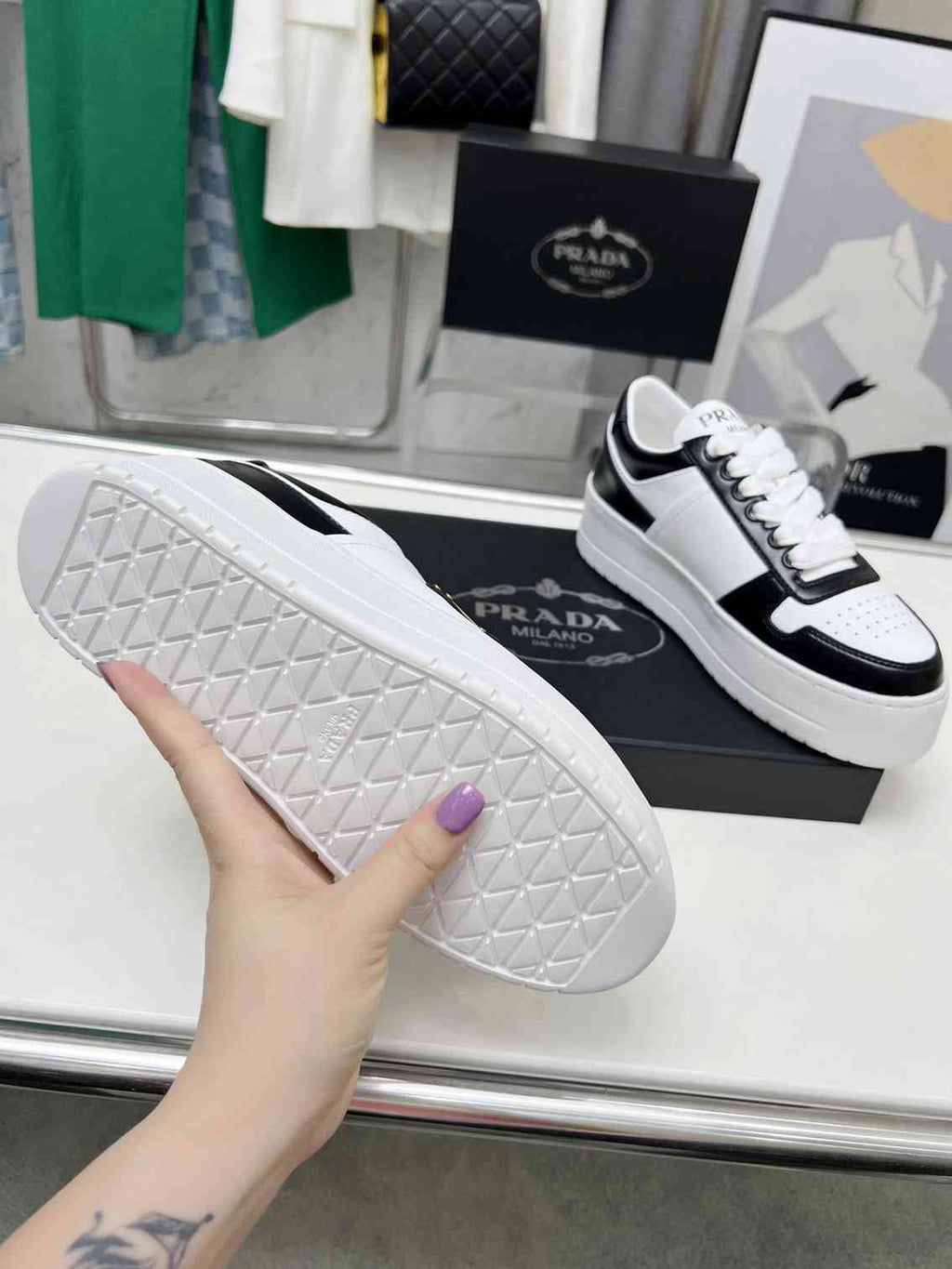 Black and White Leather Shoes