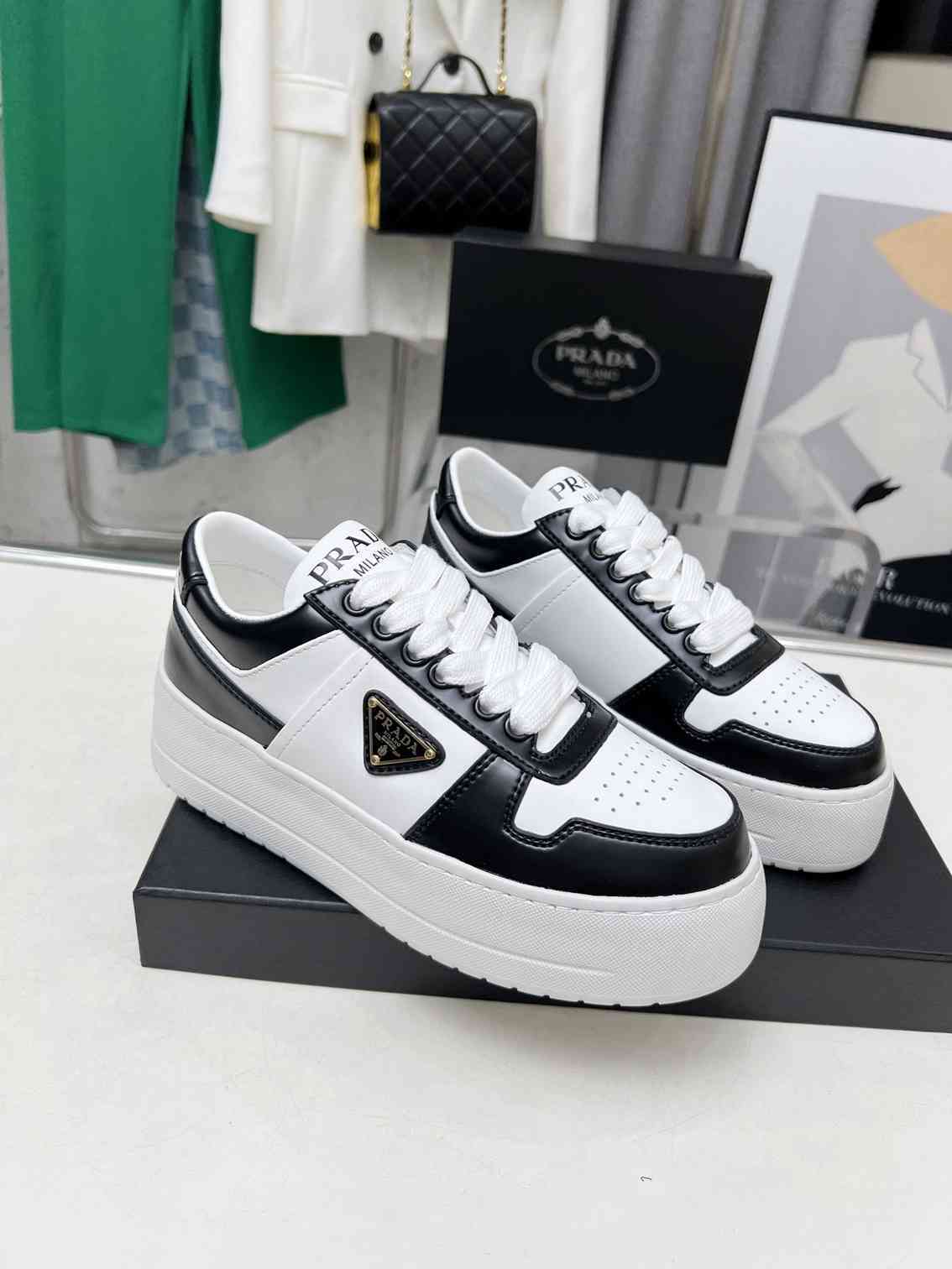 Black and White Leather Shoes