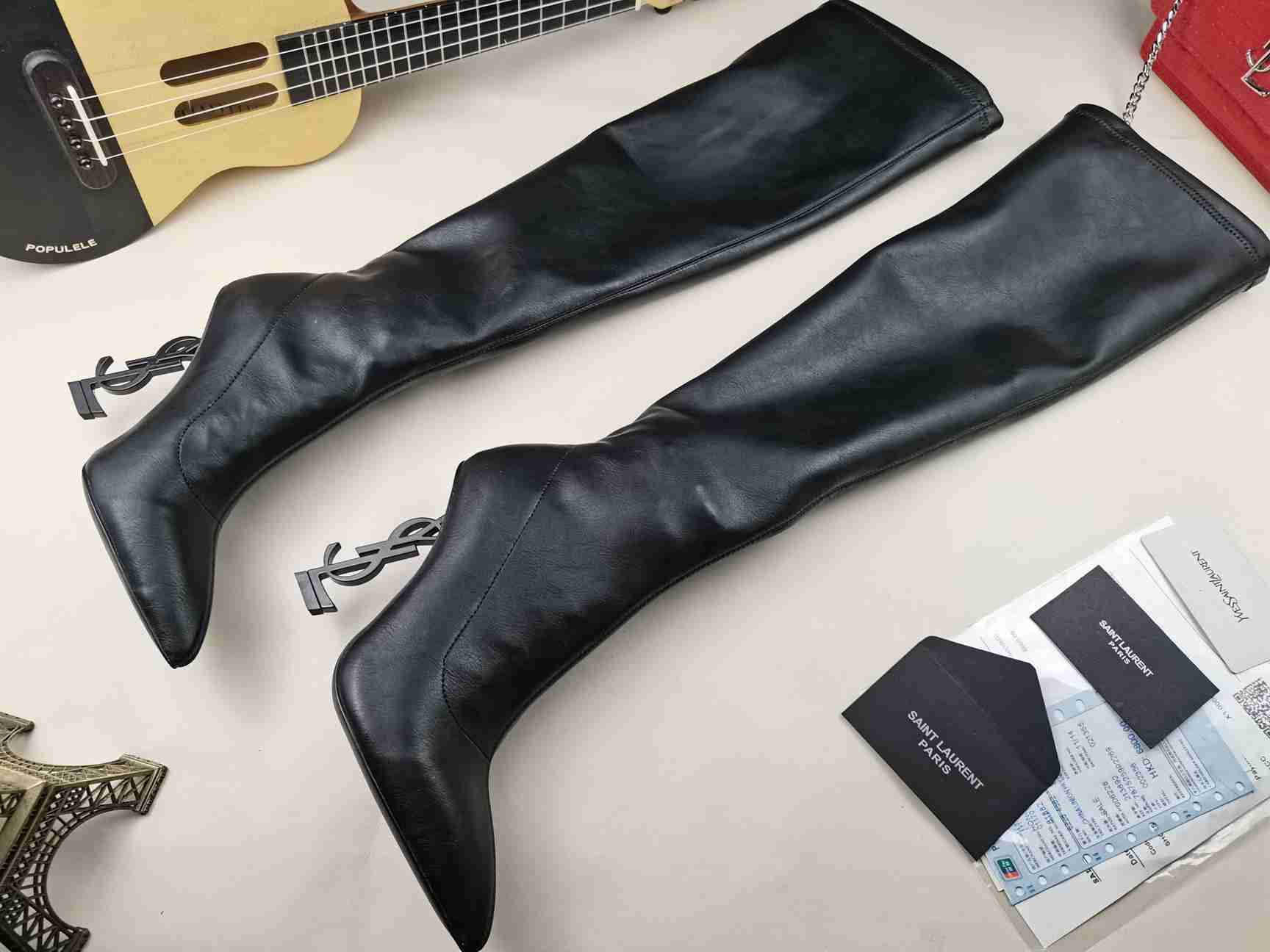 Leather High Heel Boots