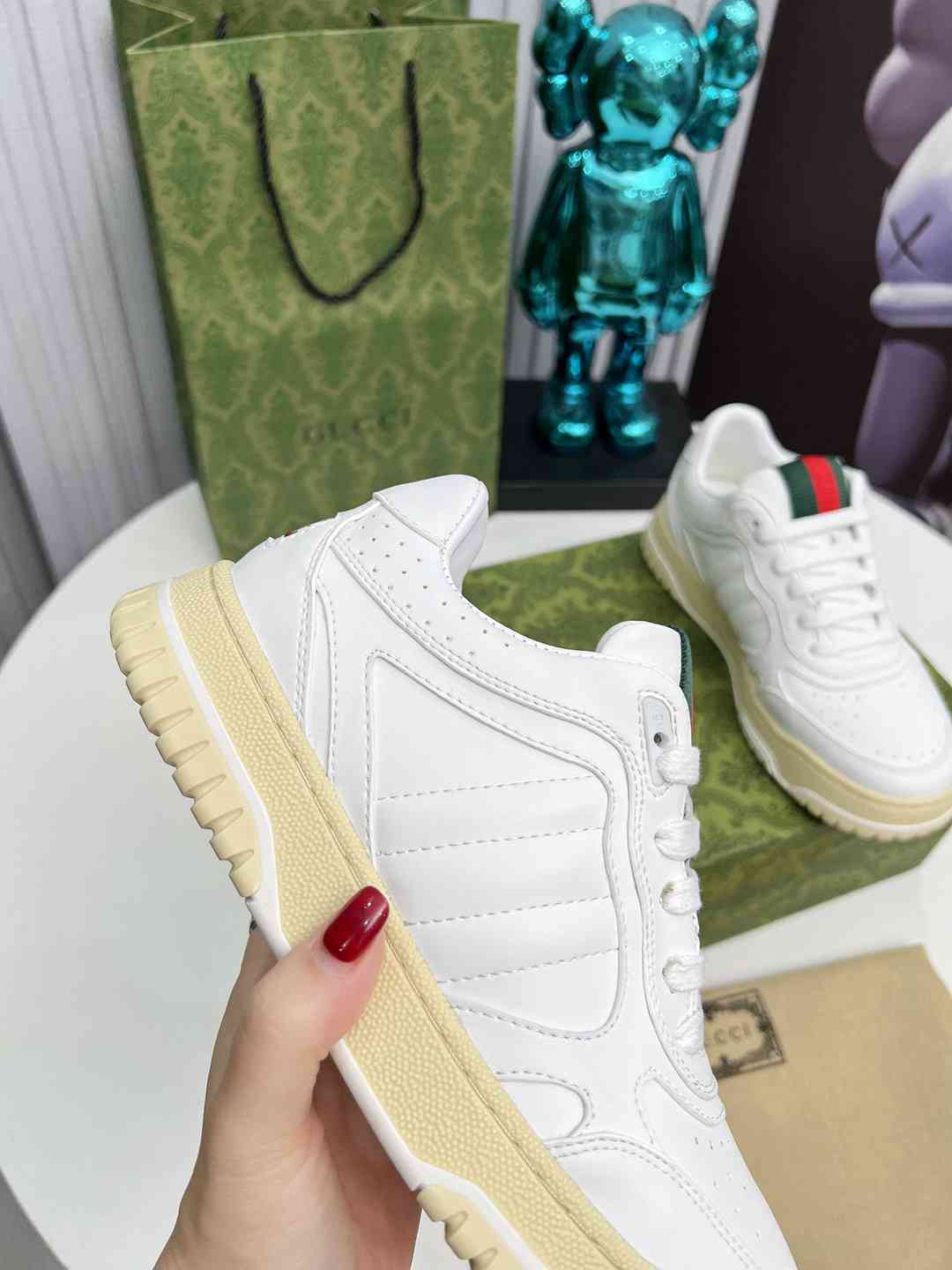 White Printed Shoes