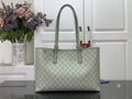 Green Leather Tote Bag