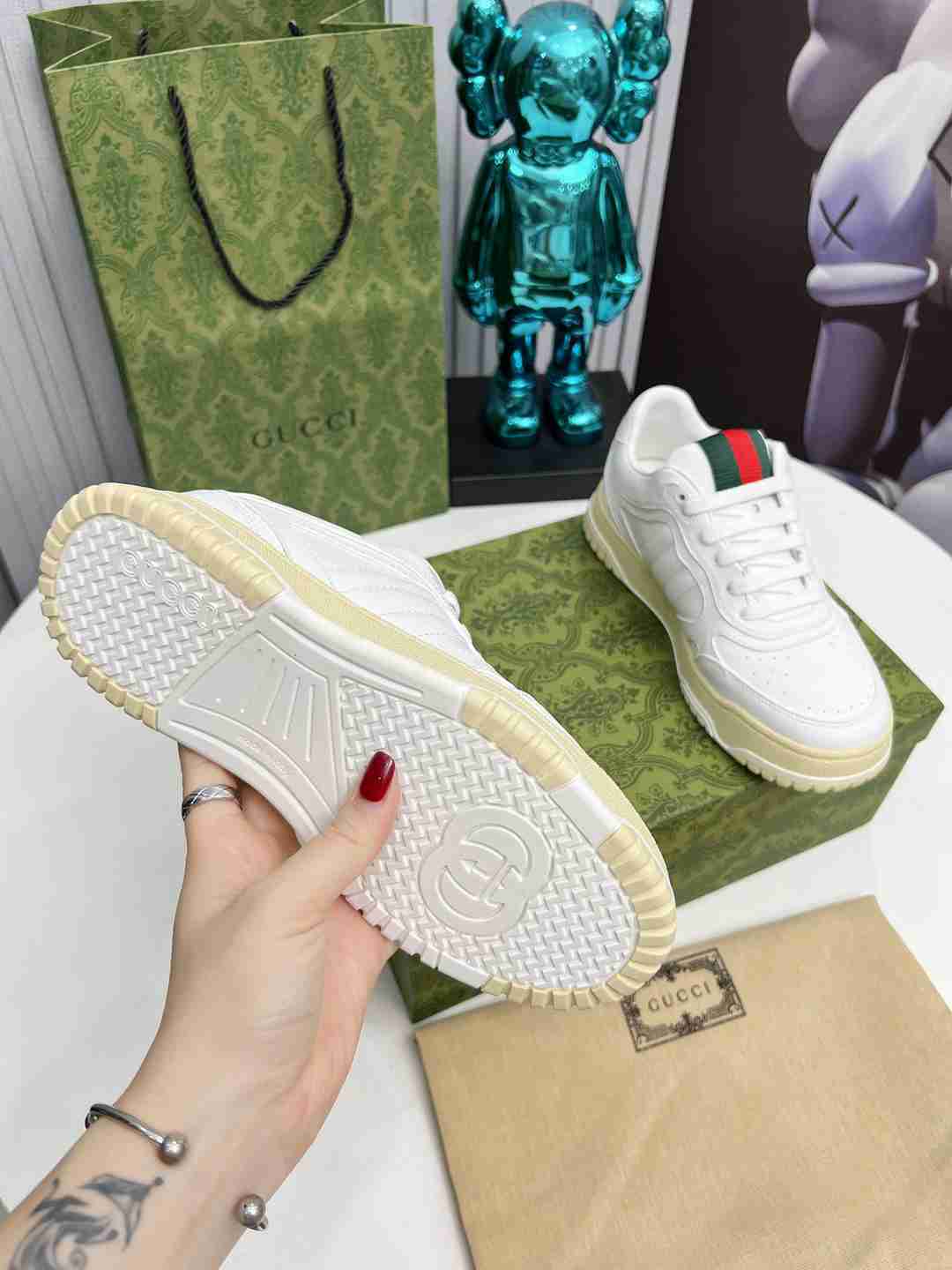 White Printed Shoes