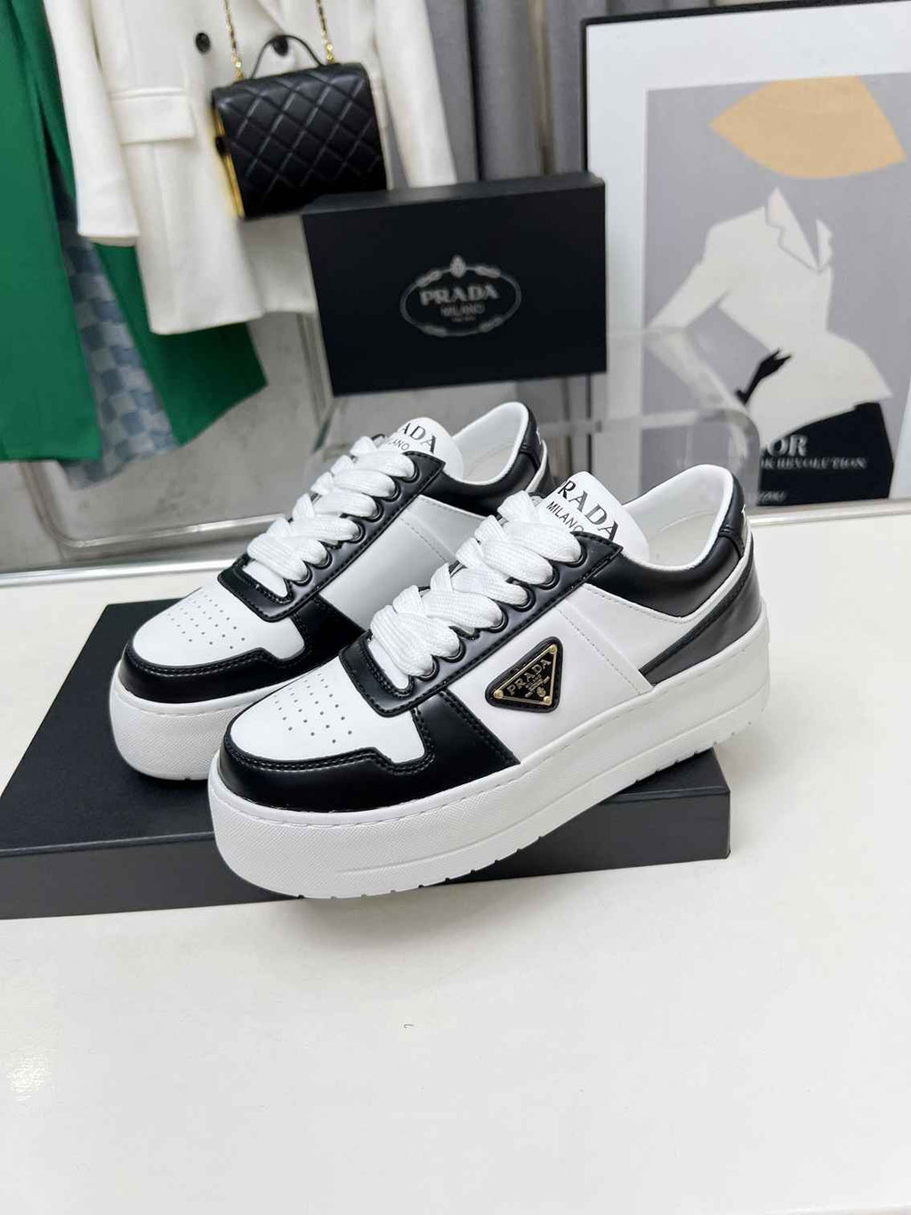 Black and White Leather Shoes
