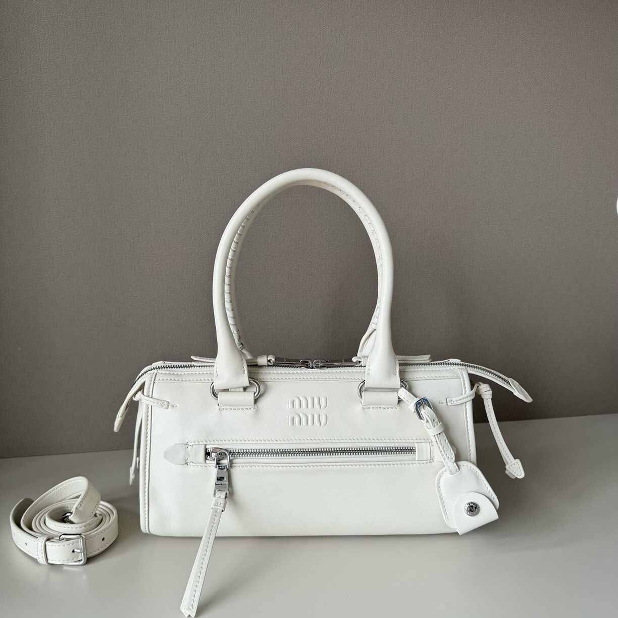 White Leather Purse