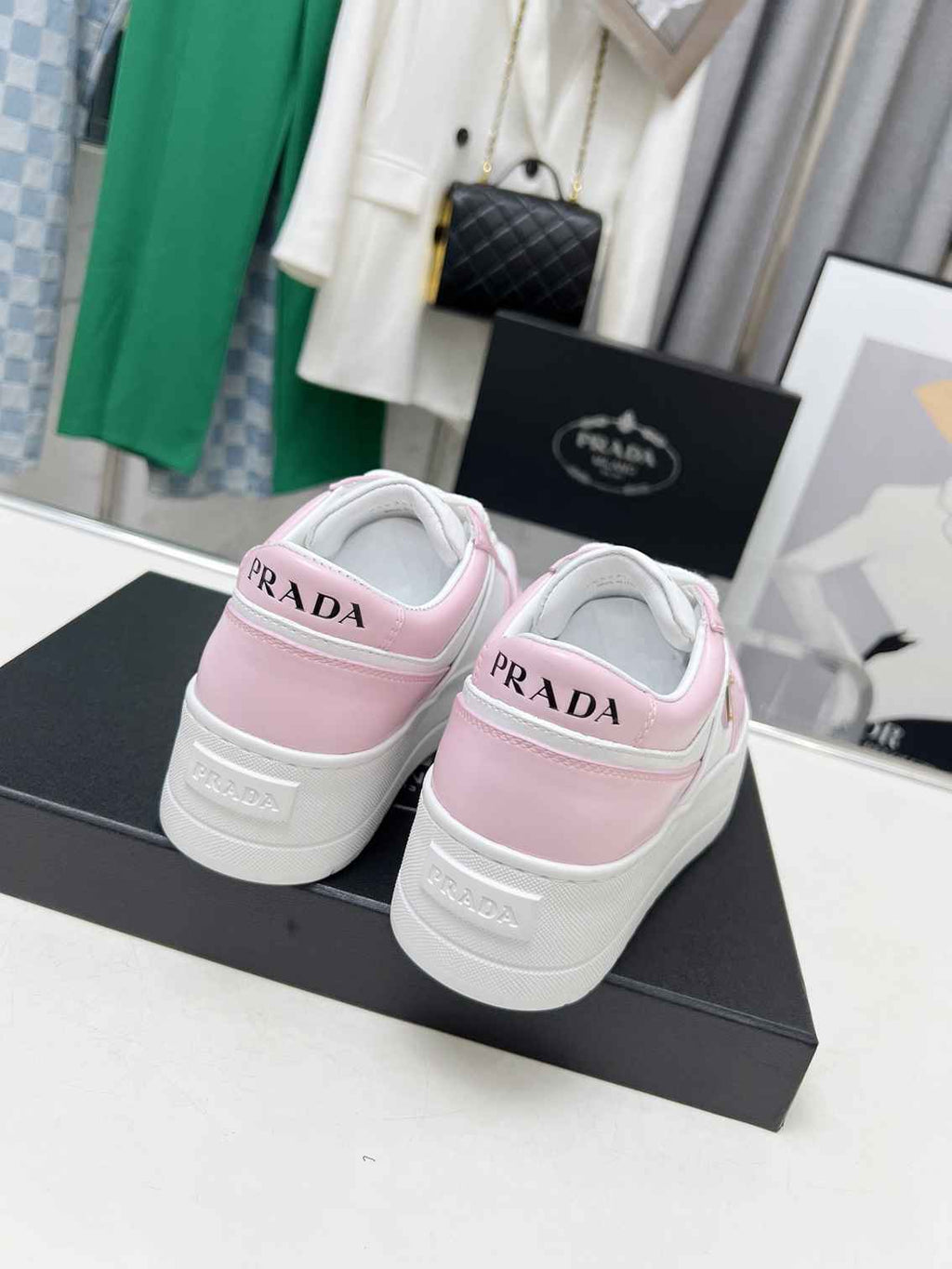 Pink and White Leather Shoes