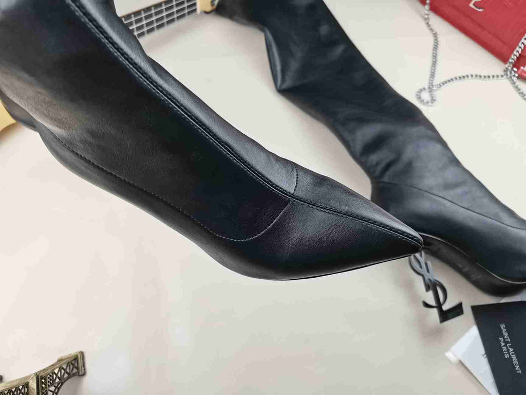 Leather High Heel Boots