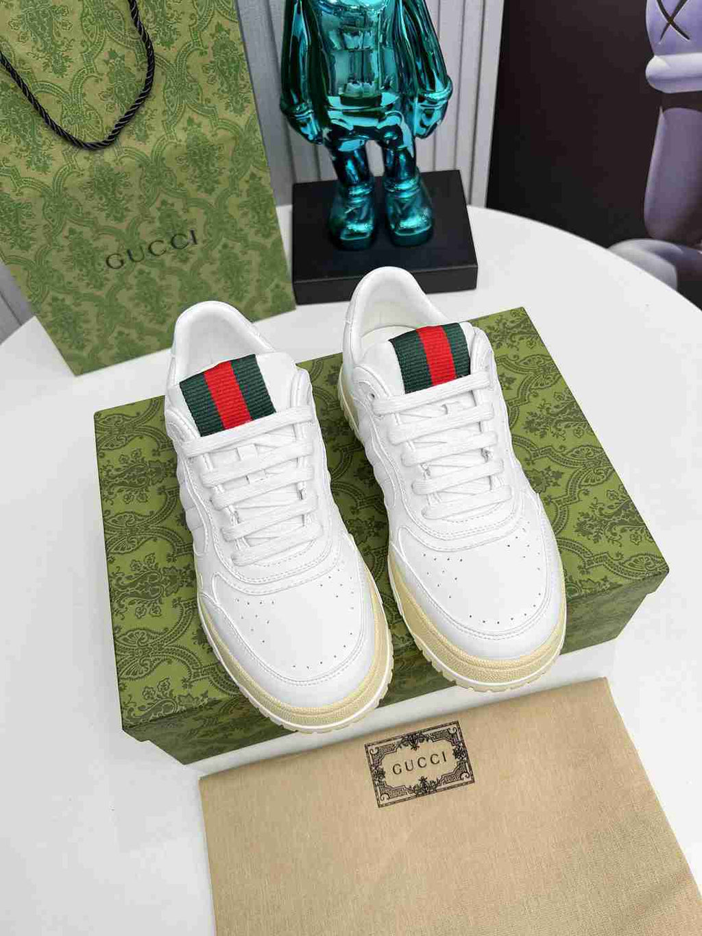 White Printed Shoes