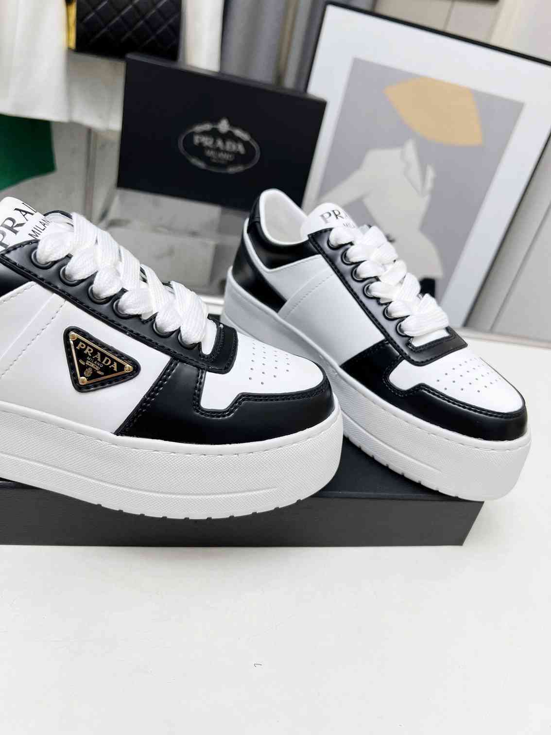 Black and White Leather Shoes