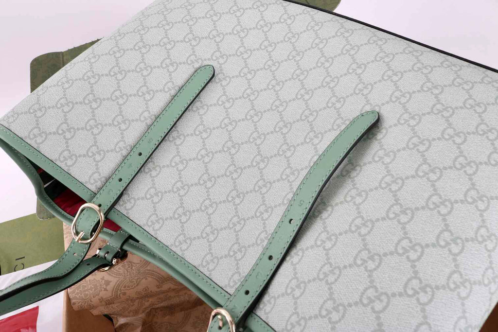Green Leather Tote Bag