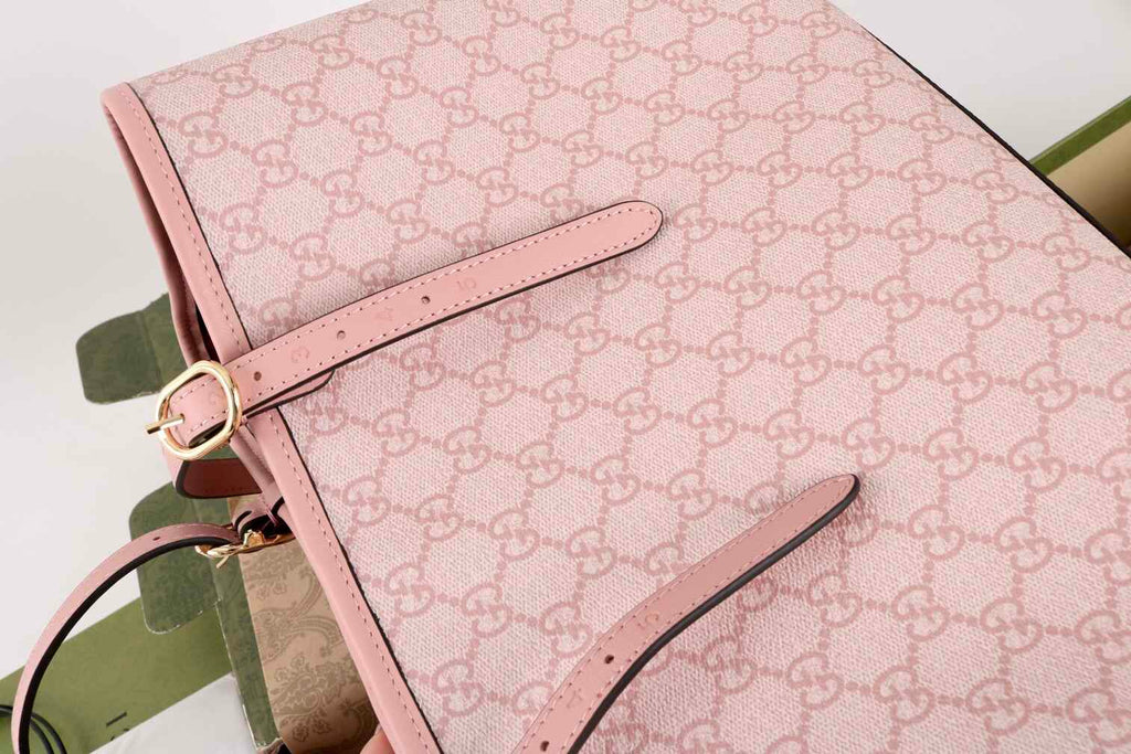 Pink Leather Tote Bag
