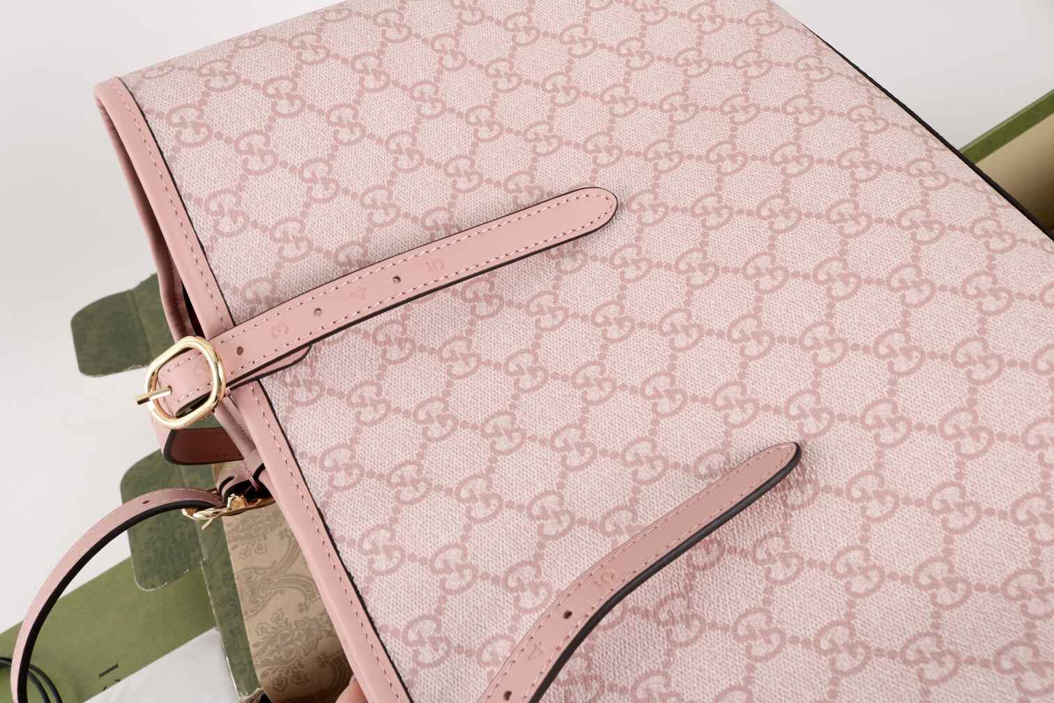 Pink Leather Tote Bag