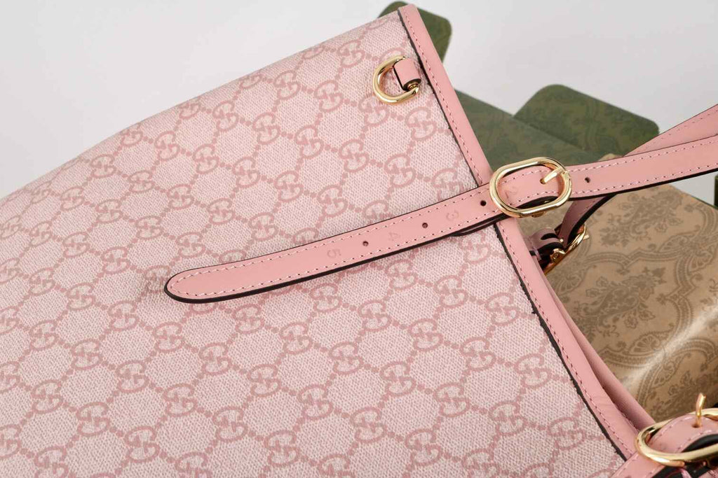 Pink Leather Tote Bag